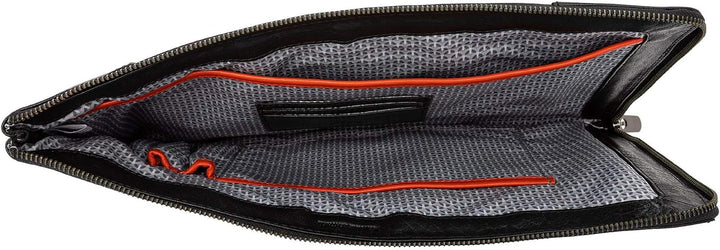 Nuvola Pelle Notizbuchhalter A4 aus Leder mit Reissverschluss Mappe Ausweisfach Tablet Arbeitsmappe