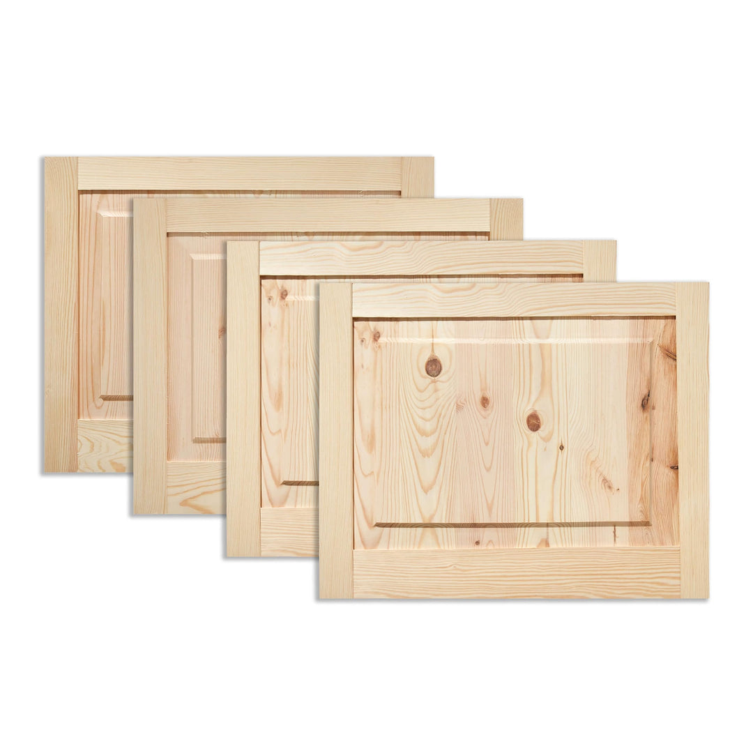 Kassettentür Schranktür Holz RUSTIKAL | 39,5 x 49,4 cm 4-er Pack Set | unbehandelte Holztür aus Kief