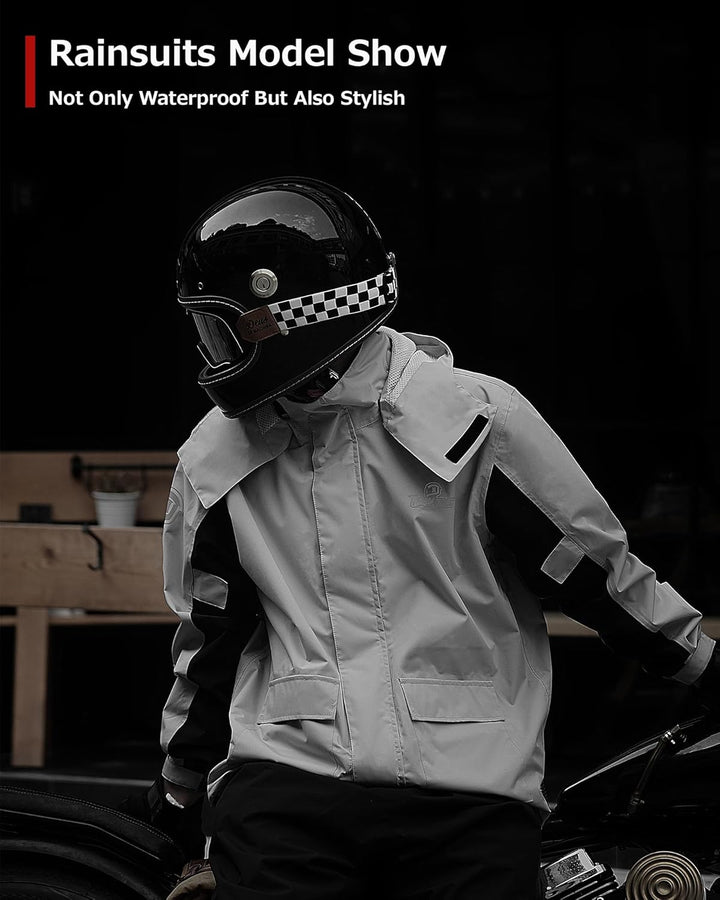 IRON JIA’S Regenanzug Herren Motorrad Regenjacke Wasserdichter Winddicht Atmungsaktiver Reflektieren