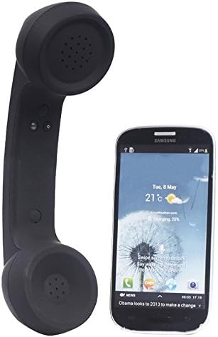 kabellose Retro-Telefonhörer Kopfhörer für EIN Handy mit bequemem Anruf Schwarz, Schwarz