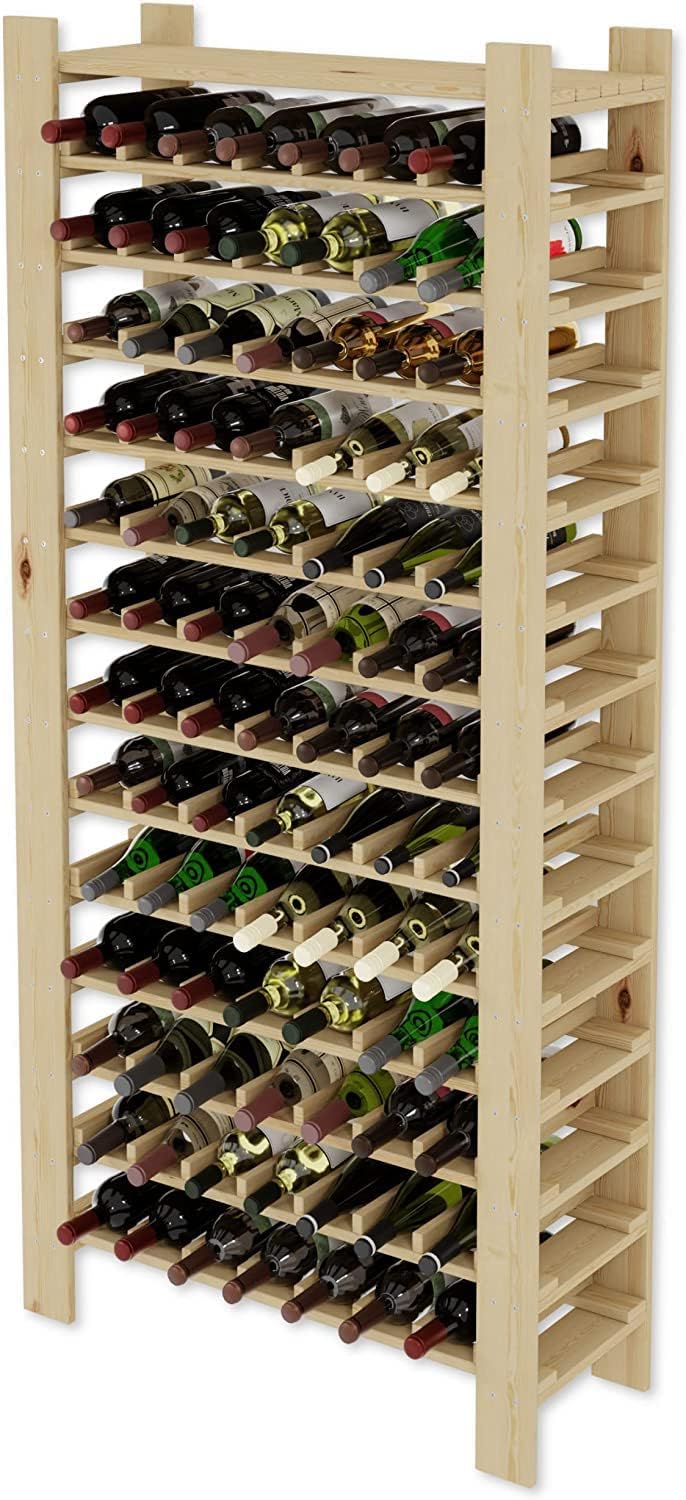 Lenmar Serie RW Weinregal aus Holz für Flaschen, Hellbeige, Wein, Flaschenregal, Kellerregal, Regale