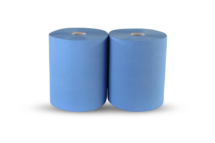 Funny Putzpapierrollen, 2 lagig, blau, circa 36 cm, 1000 Blatt, 1er Pack (1 x 2 Stück) Single, Singl