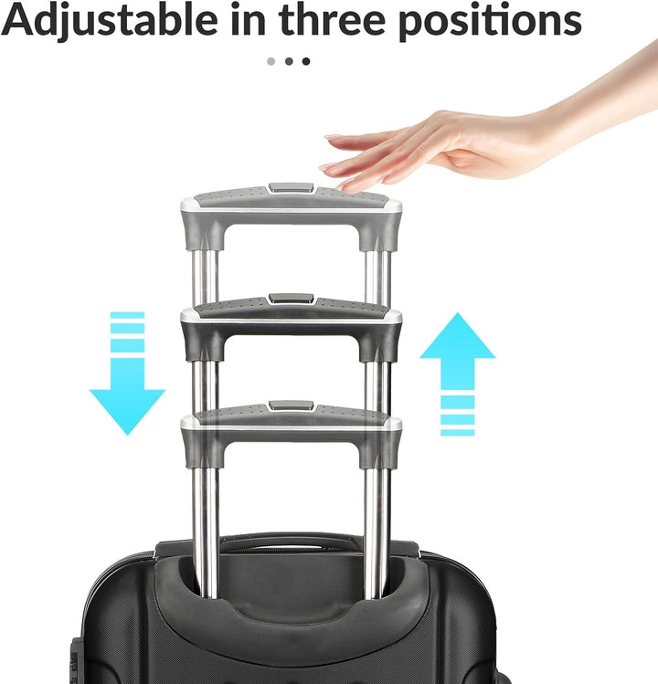 JOROBURO Kofferset 3 Teilig, ABS Hartschalenkoffer Set,Trolley Koffer mit 4 x 360°Drehbaren Rollen u
