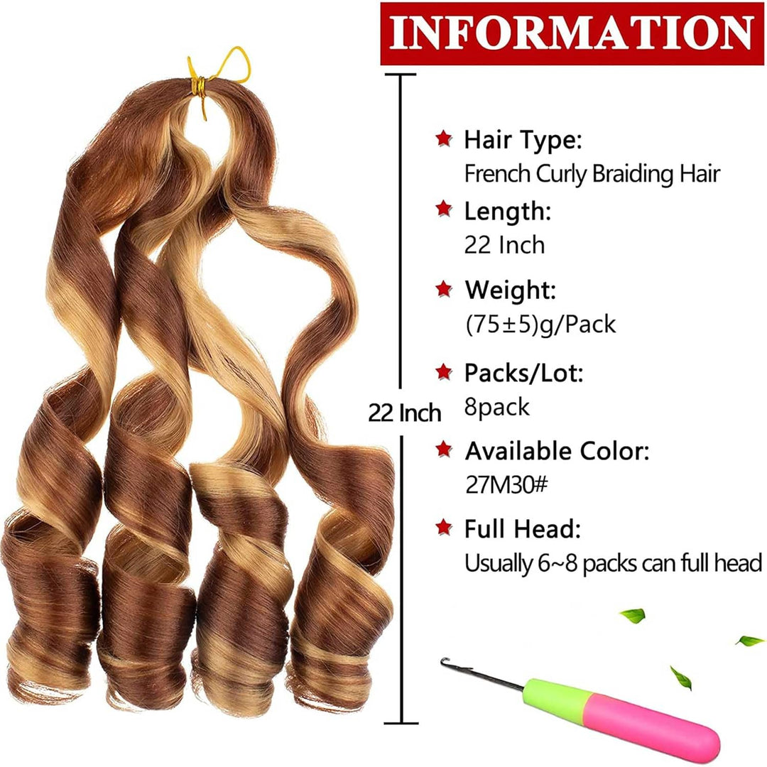 Xtrend 22 Inch 8 Packs French Curls Braiding Hair Pre Stretched Loose Wave Bouncy Braiding Hair Curl