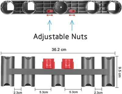 DrRobor Halterung Zubehör für Dyson V7 V8 V10 V11 V15, Wandhalterung für Dyson Staubsauger mit 9 Auf