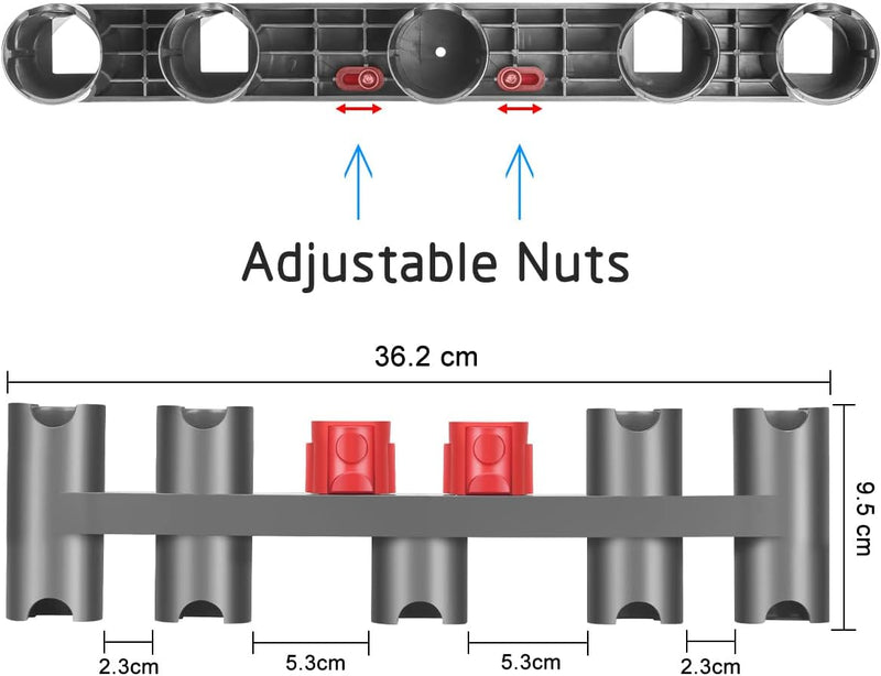 DrRobor Halterung Zubehör für Dyson V7 V8 V10 V11 V15, Wandhalterung für Dyson Staubsauger mit 9 Auf