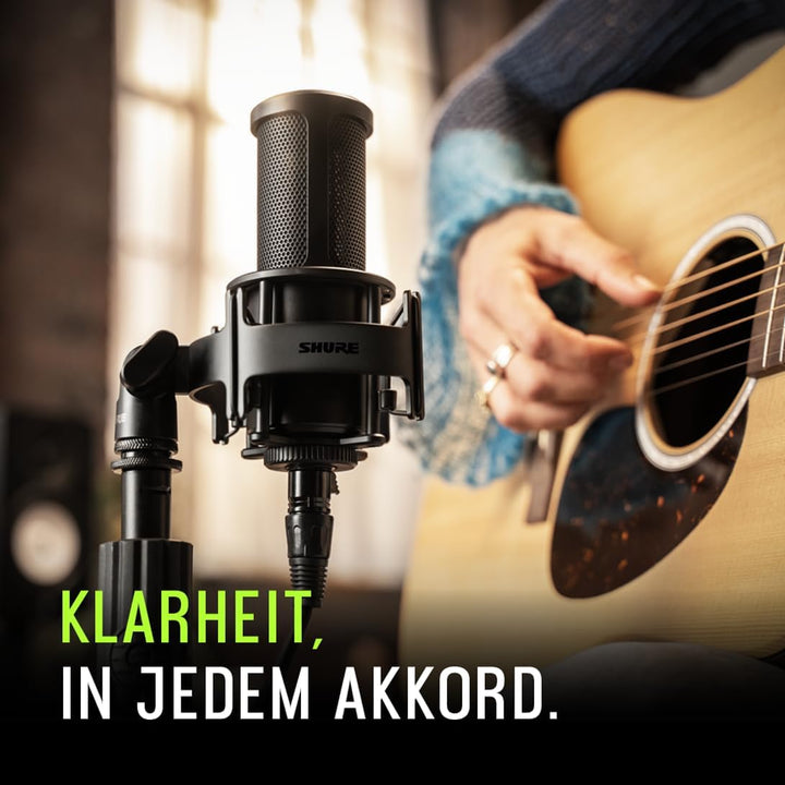 Shure SM4 Studio Mikrofon, XLR Heimstudio Kondensator Mikrofon Optimiert für sanfte Vocals bis zu La