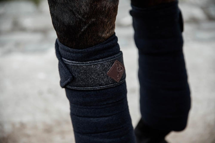 Kentucky Fleecebandagen Glitter Schwarz full, Schwarz full