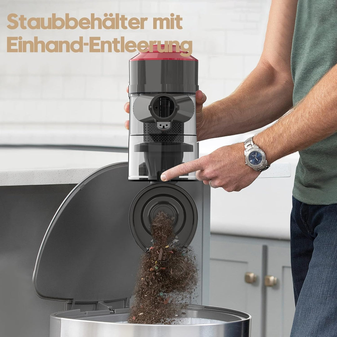 Akitas V10 Kabelloser Staubsauger 30V 450W Bis zu 50 Minuten Laufzeit 3 Saugstufen Hand- und Stielst