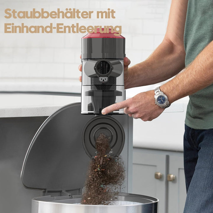 Akitas V10 Kabelloser Staubsauger 30V 450W Bis zu 50 Minuten Laufzeit 3 Saugstufen Hand- und Stielst