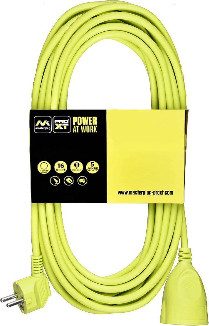 Masterplug Verlängerungskabel, 10 m, Schuko-Verlängerung, elektronische Verlängerung für den Aussenb