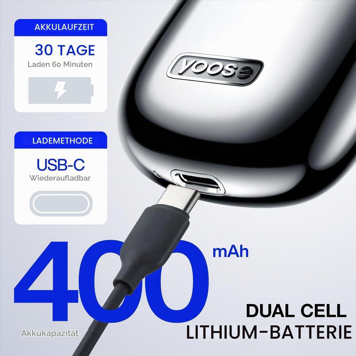 yoose MINI Rasierer Herren elektrisch, Elektrorasierer Herren aus Legierung, IPX7 wasserdicht elektr