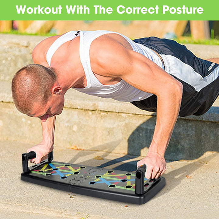 POSKOU Push Up Board Home Exercise Workout Fitness Gym Equipment Strength Training Press up Board Me