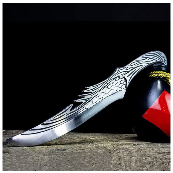 Profi Kochmesser Küchenmesser Scharf 22cm+12cm Handgeschmiedetes Ausbeinmesser mit Lederscheide und