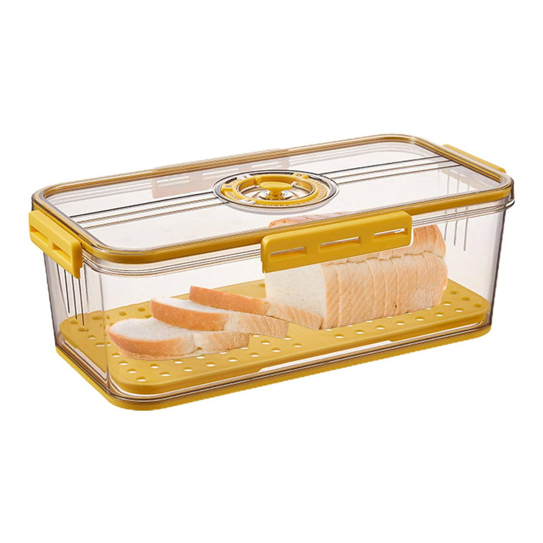 Brotbox mit Zeitaufzeichnung, 32,5 x 17,5 x 11 cm, Brotbehälter mit Luftventil, ABS-Brothalter für B