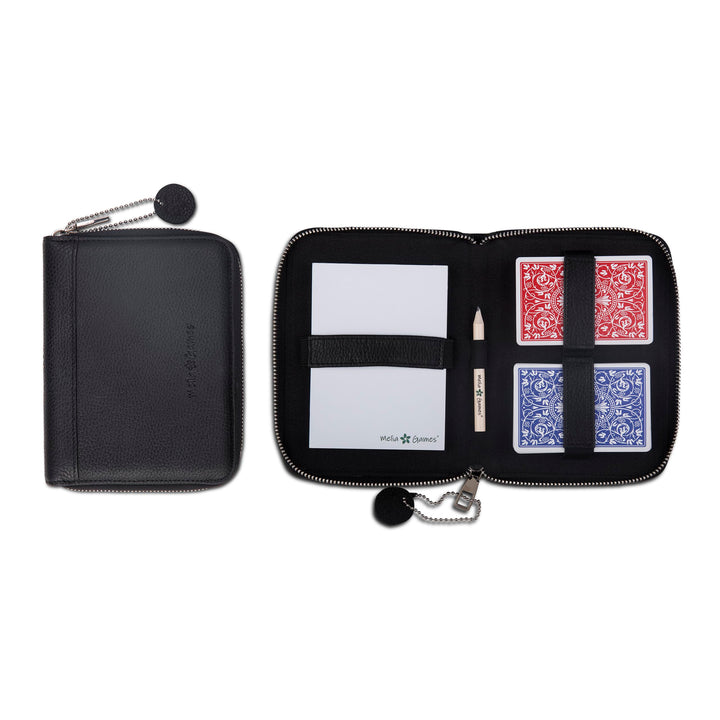 Melia Games Spielkarten Set Deluxe - Premium Karten-Etui aus feinstem Leder - komplettes Set inklusi