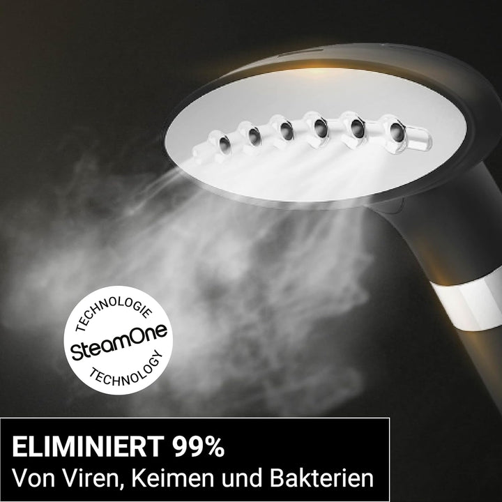 STEAMONE EUHG100B Dampfglätter - Schwarz - Upright - 1.800 W - 1 min Aufheizzeit - Geruchsbeseitigun