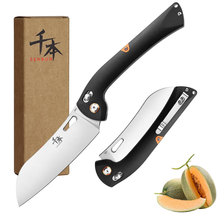 SENBON 440 Sharp Falten Chef Messer G10 Griff Obst Messer Camping Outdoor Back Clip Tragbares Obst G