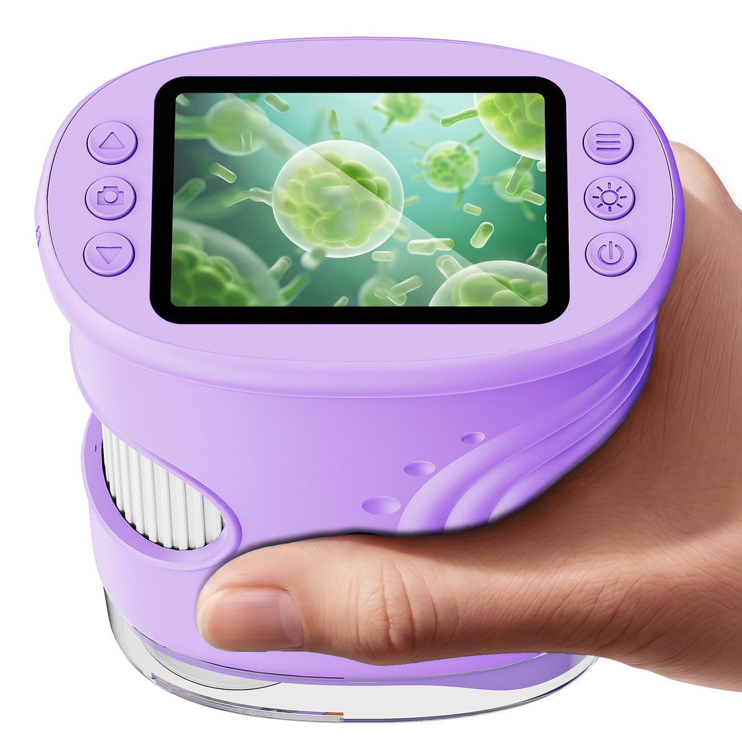 Digitales Mikroskop für Kinder 1000X, Abenteurer Mikroskop für Kinder mit 2 Zoll HD-Bildschirm, 8 LE