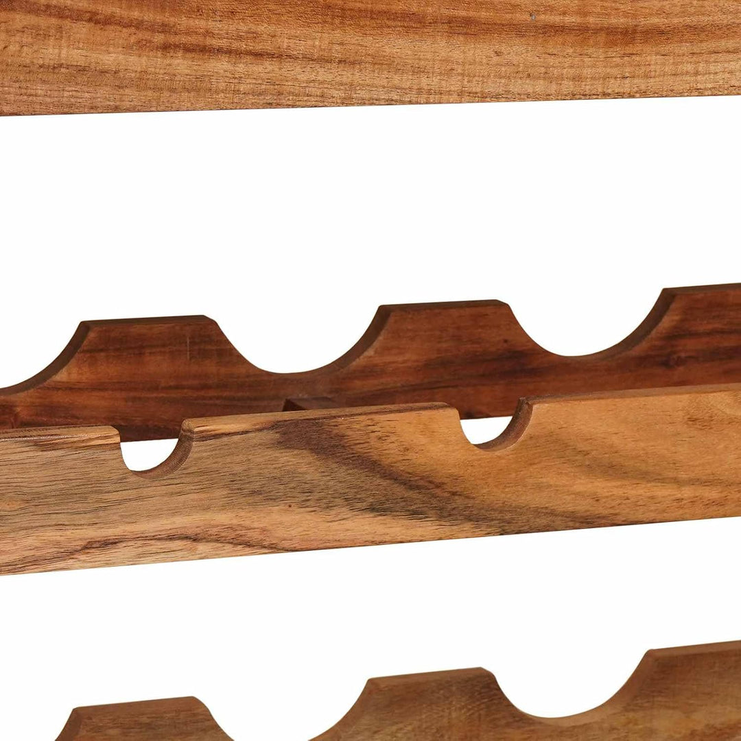 Flaschenhalter, Wandmontage, Holz, Braun, 100 x 45 x 33 cm Massives Akazienholz 100 cm, Massives Aka