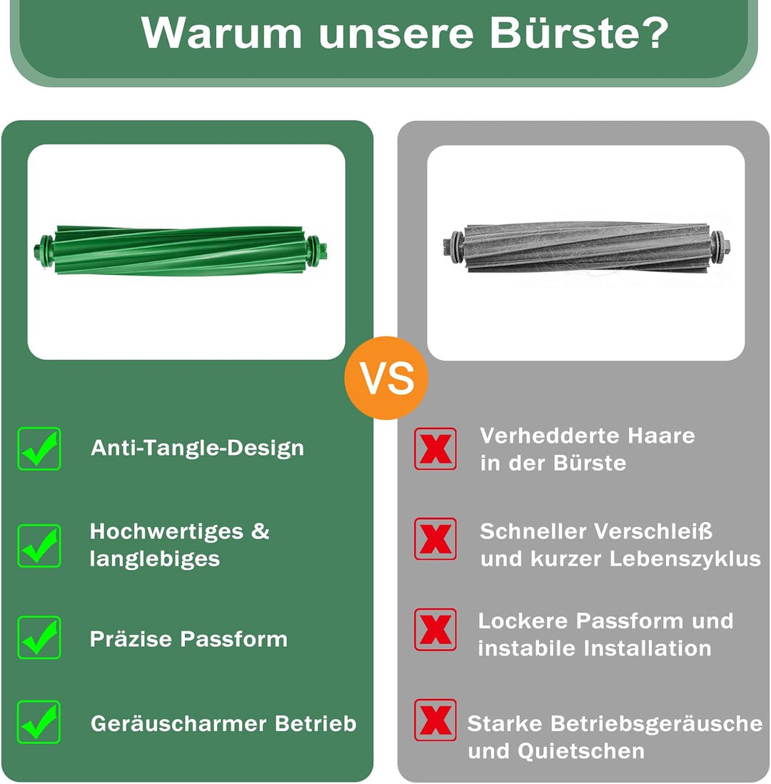 Hauptbürste Ersatzteile für iRobot Roomba Plus 505/405 Combo Staubsauger, Gummibürste für Roomba 205