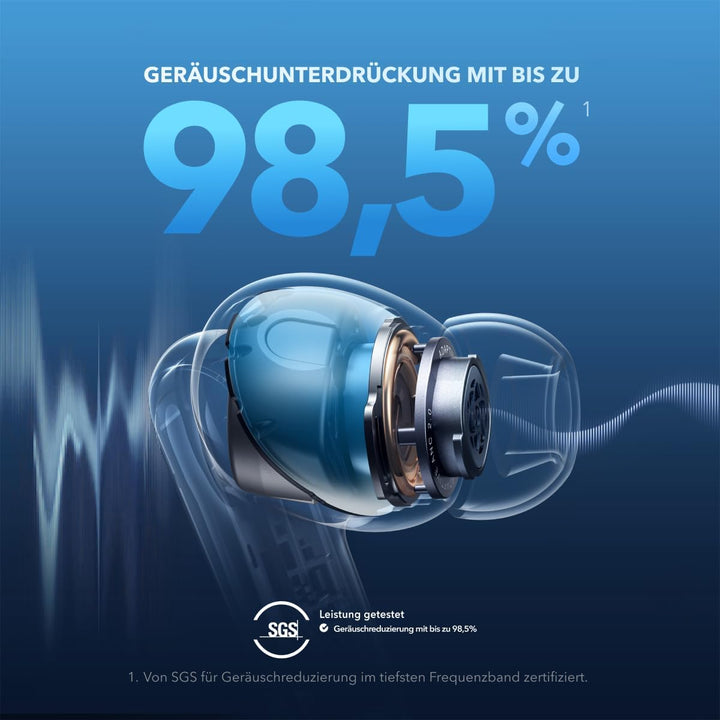 soundcore by Anker Liberty 4 NC Bluetooth-Kopfhörer mit Geräuschunterdrückung, 98,5% Noise Cancellin