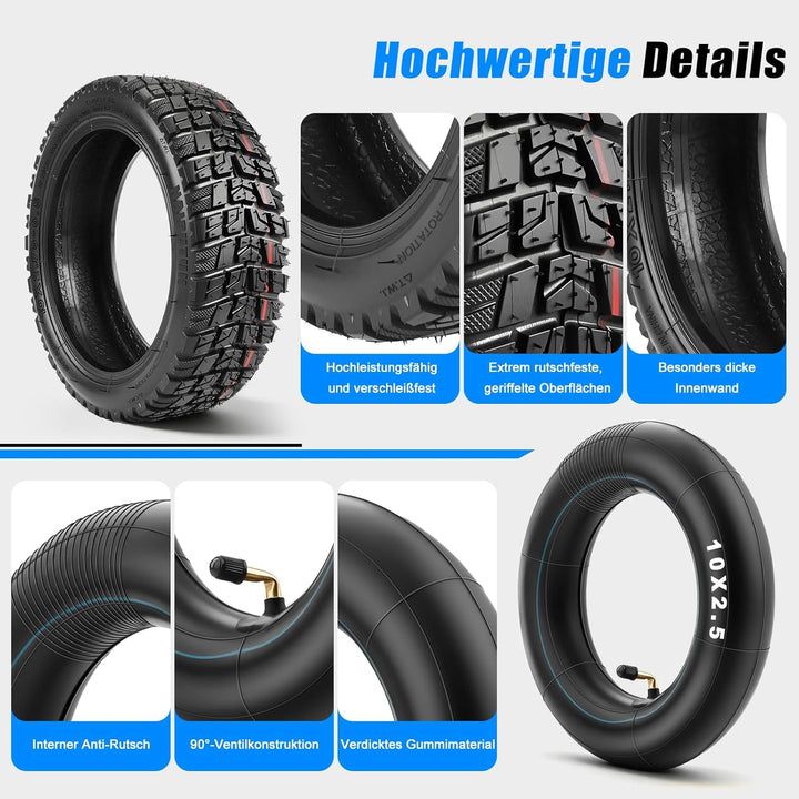 SYACHI 10x2,75-6,5 Reifen Schlauch für Elektroroller, E Scooter Reifen für Speedway 5 Dualtron 3, Ab