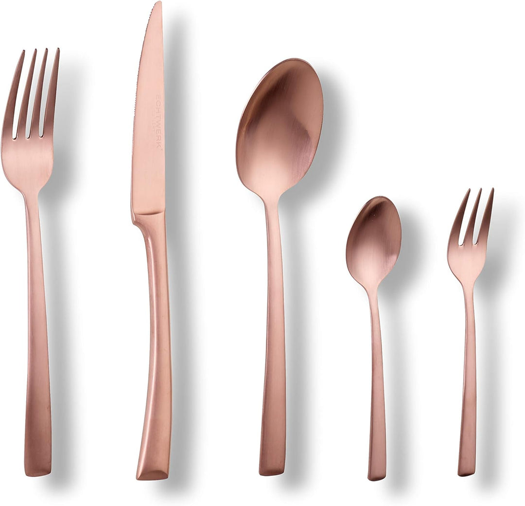 Echtwerk Tafelbesteck "Avelino" 30 teilig, Edelstahl 18/10, Bronze mattiert, 24, 5 x 4, 8 cm, 30 Ein