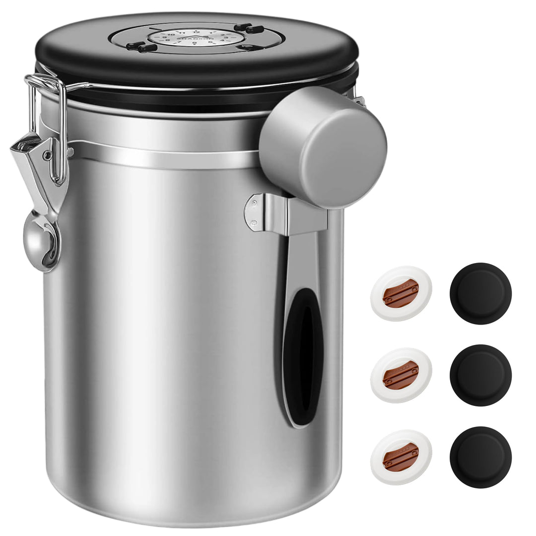 ShanSon Kaffeedose, luftdicht, Edelstahl, Kaffeebohnen-Aufbewahrungsbehälter mit Schaufel, Kaffeedos