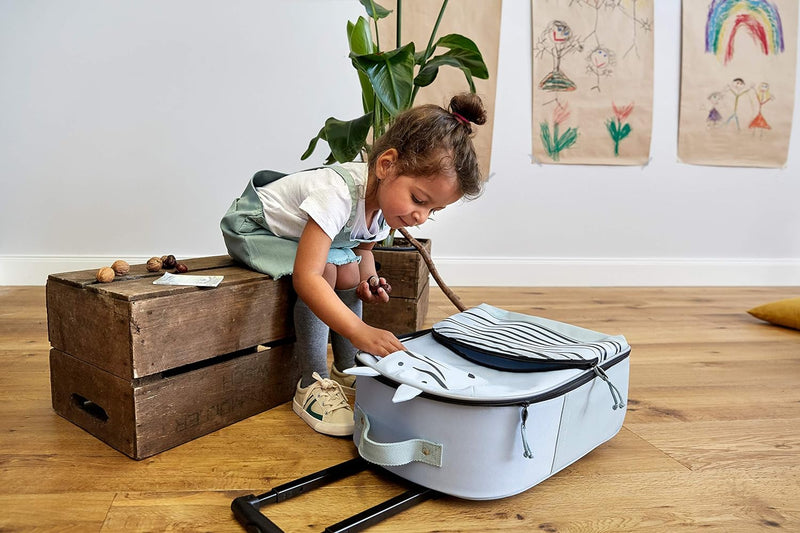 LÄSSIG Kinderkoffer Trolley Reisekoffer mit Teleskopstange und Rollen ab 3 Jahre, 45 cm, 17 L/Trolle