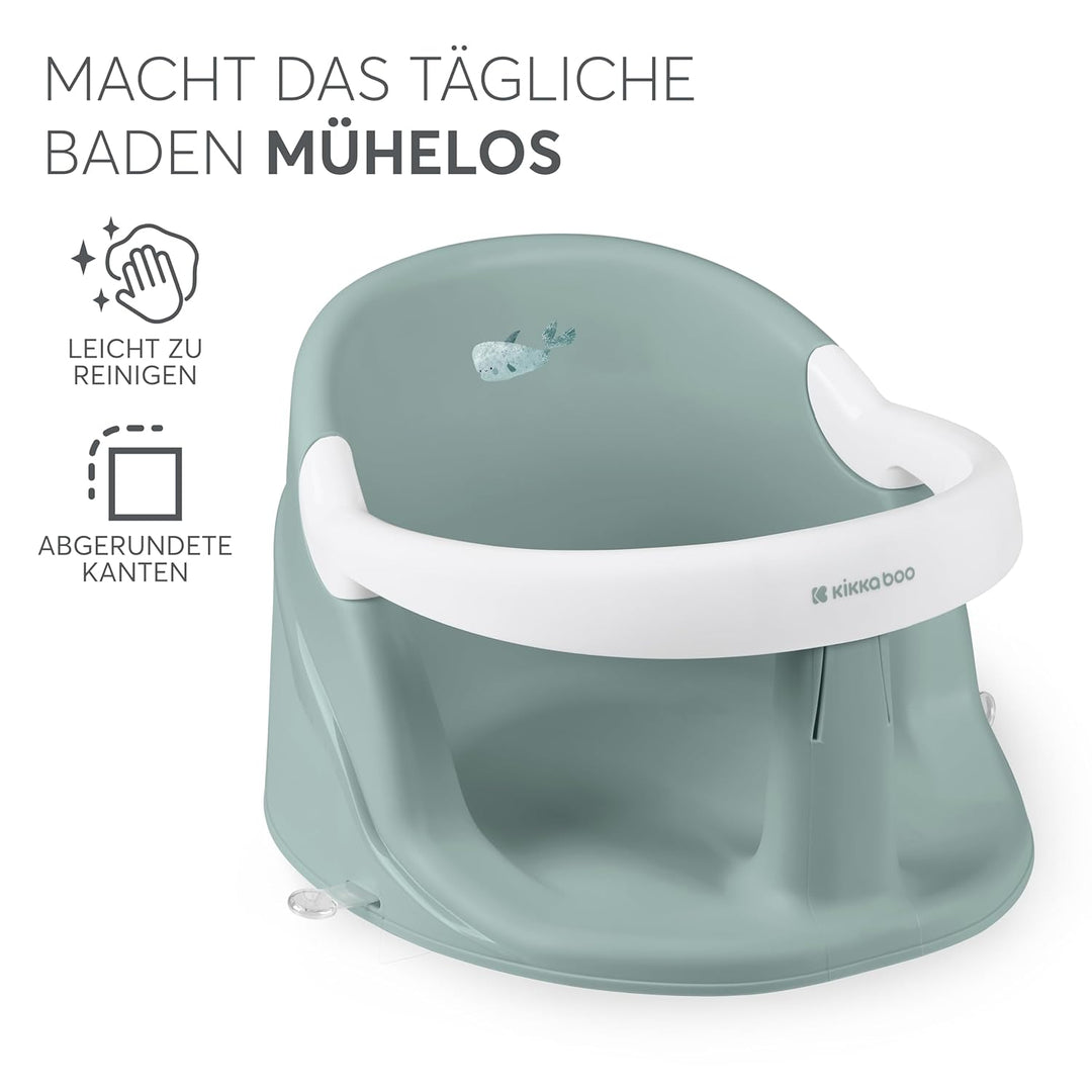KikkaBoo OCEAN DEEP Baby Badesitz, für Babys ab 6+ Monaten, Ergonomische Badehilfe, Rutschfeste Saug