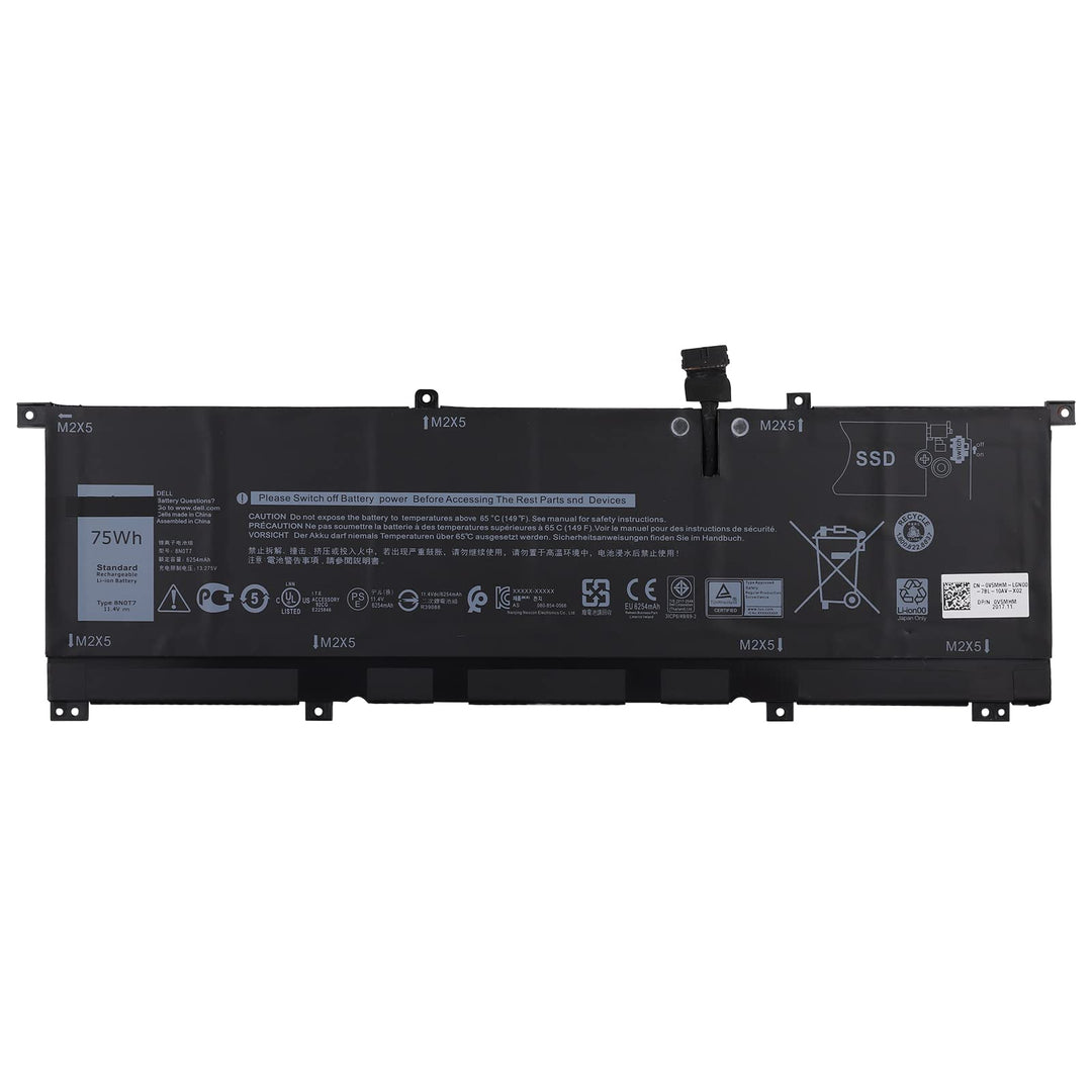 SwarKing Ersatz Akku Kompatibel mit 8N0T7 Dell XPS 15-9575-D1805TS D1605TS i7-8705G Precision