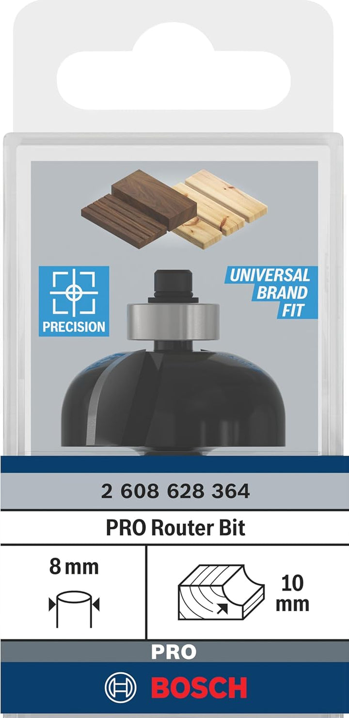 Bosch 1x PRO Hohlkehlfräser (für Weichholz, Hartholz, Ø 32,7 mm, Professional Zubehör Handfräse, Kan