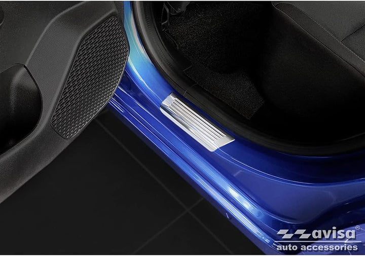 Avisa INOX Door sill Protectors Compatible with Dacia Sandero III 2020- incl. Stepway 'Lines' - 4-Pi