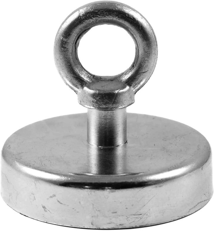 Magnetastico® | 2 Stück Neodym N35 Ösenmagnete 75 mm Ø | Haftkraft 164.0 Kilogramm | 2 Stück Ultra S