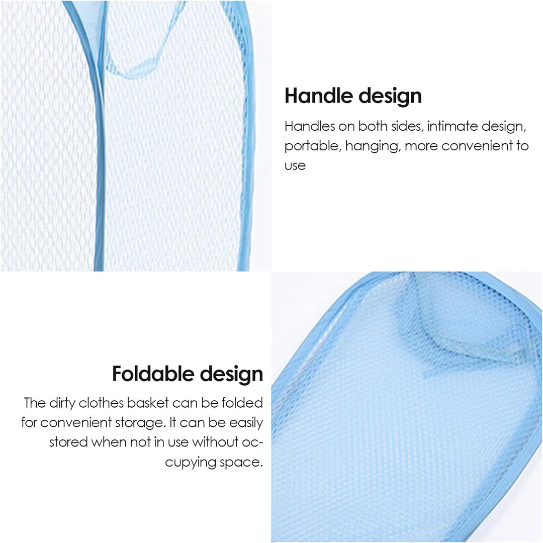 LIFEDYLUK 5 Pack Wäschekörbe Faltbar, Pop Up Laundry Basket Blau, Gelb, Rot, Lila, Grün, Mesh Aufbew