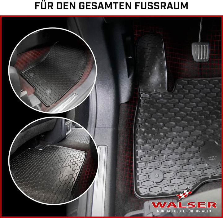 WALSER DirtGuard Gummi Fussmatten Auto kompatibel mit Citroen C4 II 2009-2018, Citroen DS4 2011-2018