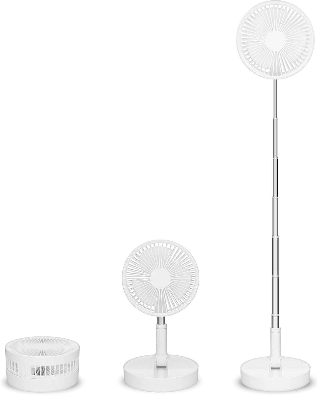 Trebs 99380 Tischventilator - Tragbar und batteriebetrieben - Teleskopständer - 10000 mAh Akku - 4 G