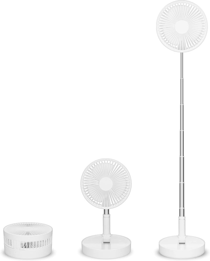 Trebs 99380 Tischventilator - Tragbar und batteriebetrieben - Teleskopständer - 10000 mAh Akku - 4 G