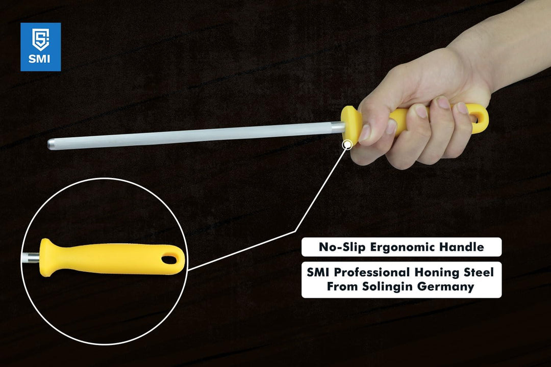 SMI Solingen Messerschärfer Wetzstahl für Messer - Messerschleifer, Schärfen, Wetzstab, Schleifstab