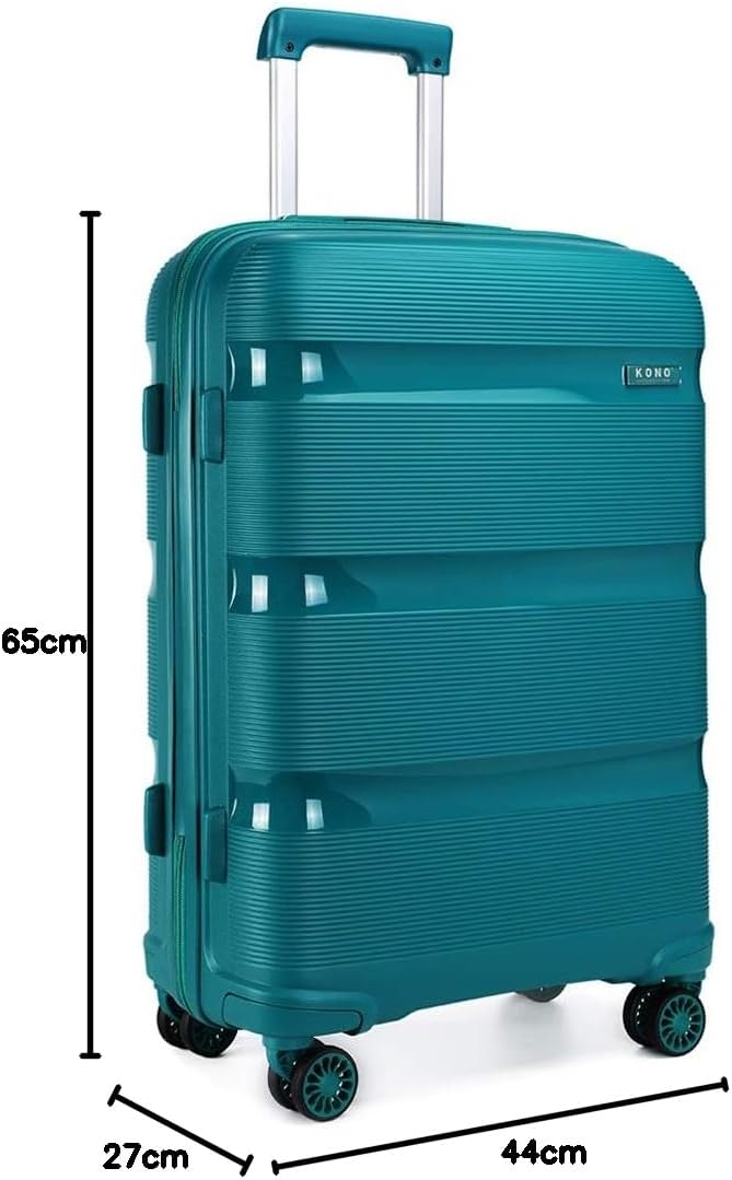 KONO Hartschalenkoffer Mittelgross 65cm Reisekoffer mit TSA Schloss und 4 Rollen Leicht Modisch und