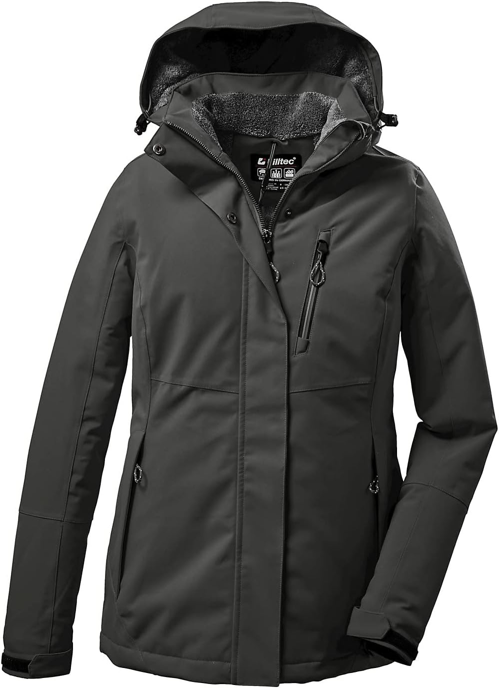 Killtec Damen Kow 170 Wmn Jckt Funktionsjacke/Outdoorjacke mit abzippbarer Kapuze 48 dunkeloliv, 48