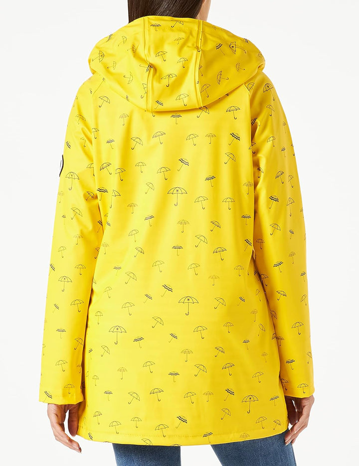 Ankerglut Damen Friesennerz Regenmantel Kapuze Gefüttert Wasserdicht Wetterfest Übergangsjacke #Anke