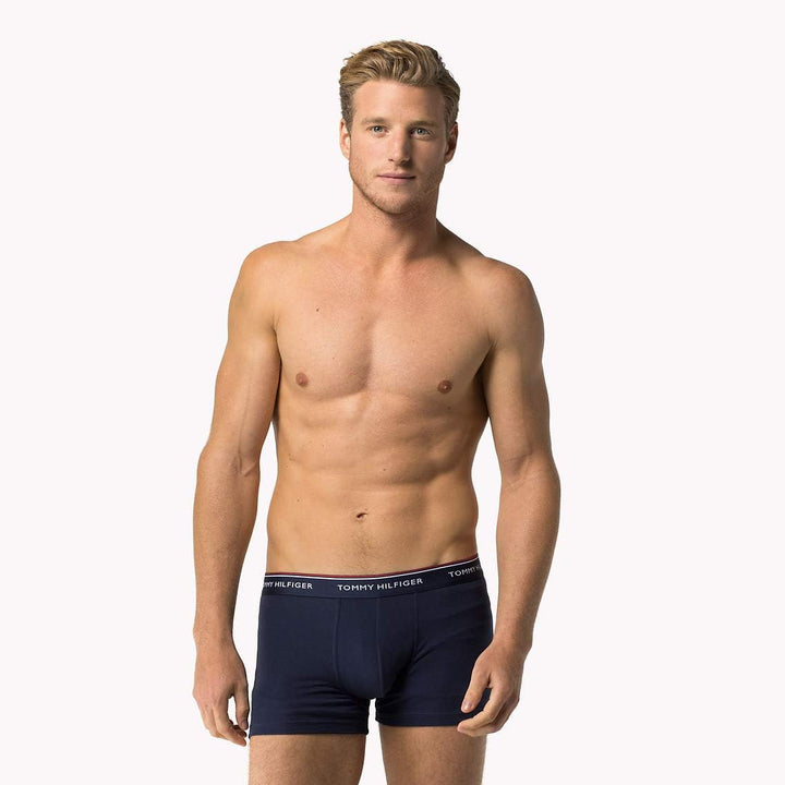 Tommy Hilfiger Herren 3er Pack Boxershorts Trunks Unterwäsche L Weiss, Tango, Peacoat, Schwarz, L We