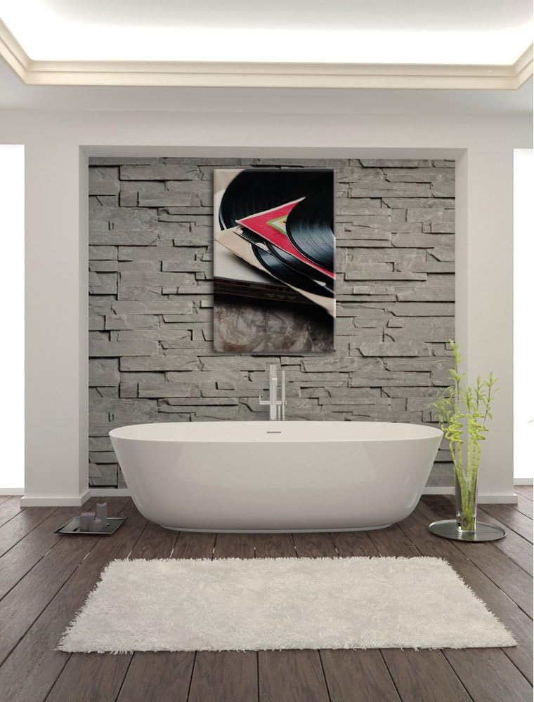 Mixtape Schallplatte DJ, Format: 100x70 auf Leinwand, XXL riesige Bilder fertig gerahmt mit Keilrahm