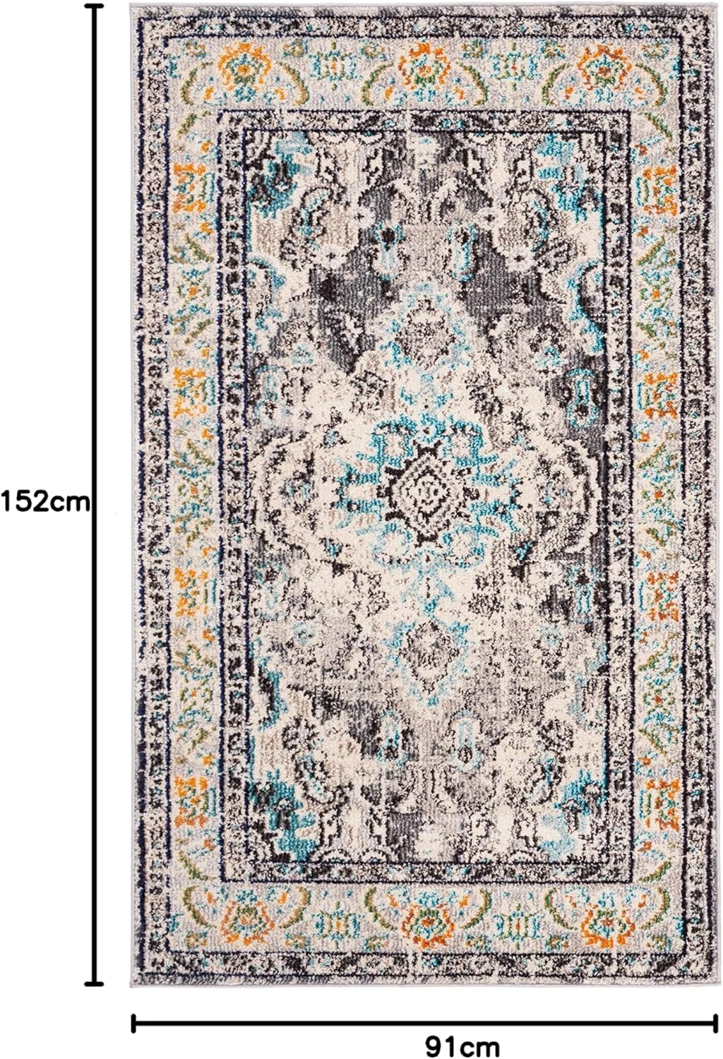 SAFAVIEH Boho Chic Teppich für Wohnzimmer, Esszimmer, Schlafzimmer - Monaco Collection, Kurzer Flor,