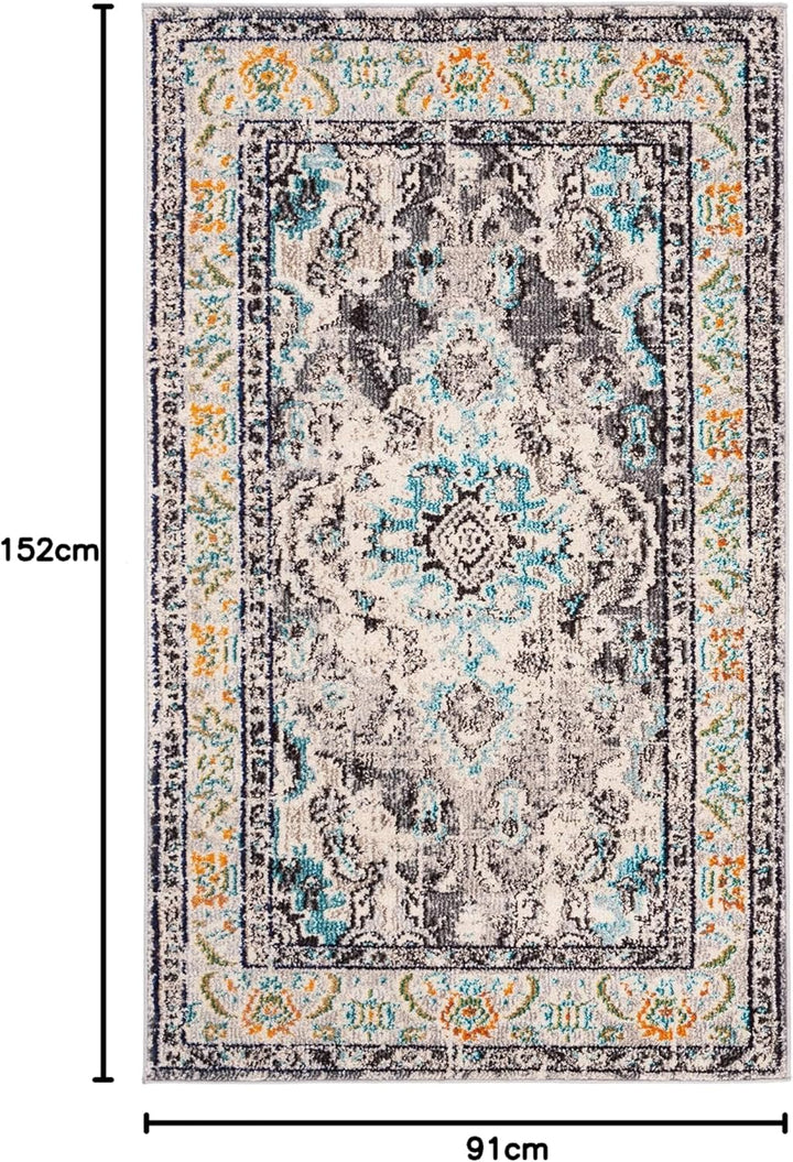 SAFAVIEH Boho Chic Teppich für Wohnzimmer, Esszimmer, Schlafzimmer - Monaco Collection, Kurzer Flor,