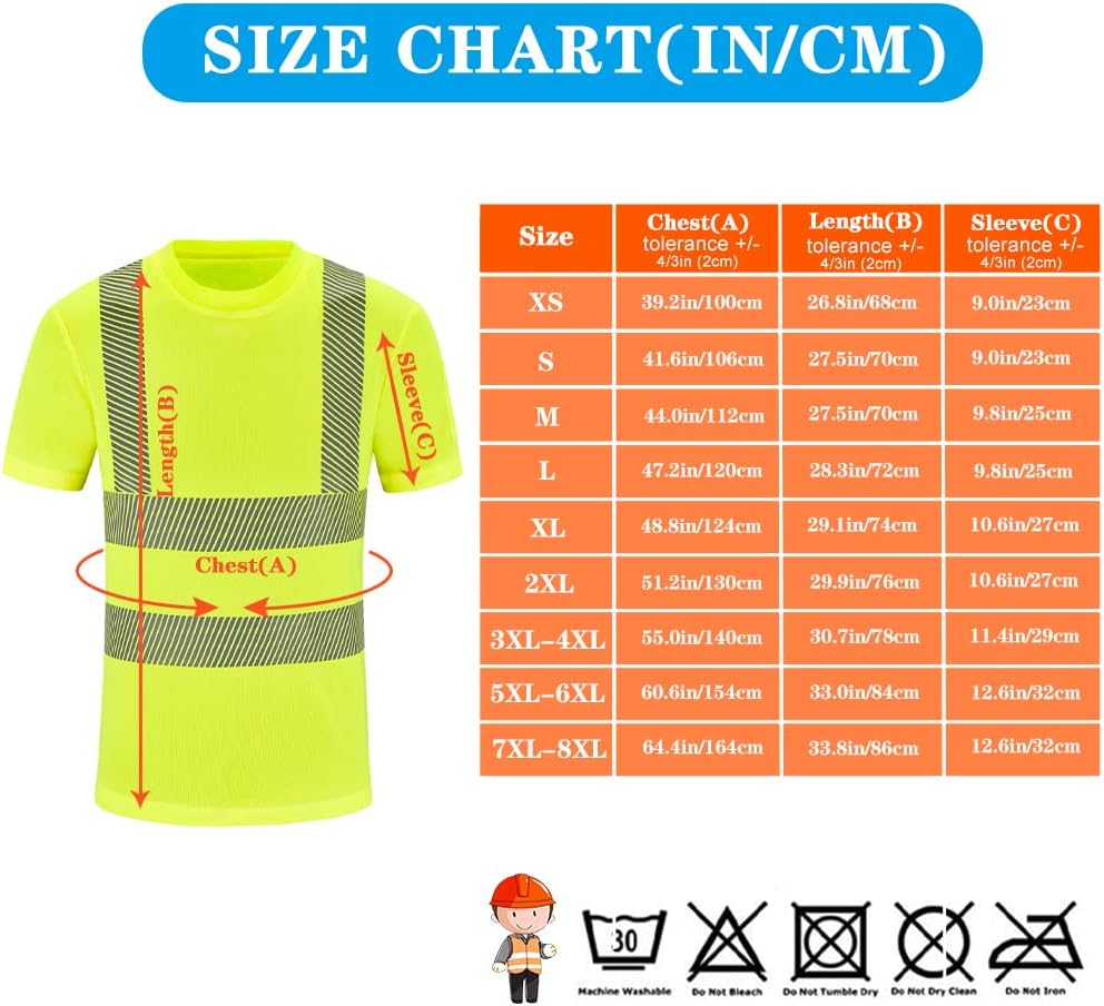 Warnschutz T-Shirt Warnschutzshirt Warnshirt gelb sicherheits Tshirt Warnschutz Arbeitskleidung Baus