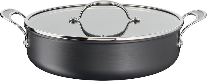 Tefal H9129943 Flache Pfanne, 30 cm, Jamie Oliver, harteloxiert, Aluminium, 5,4 Liter, Schwarz, 30 c