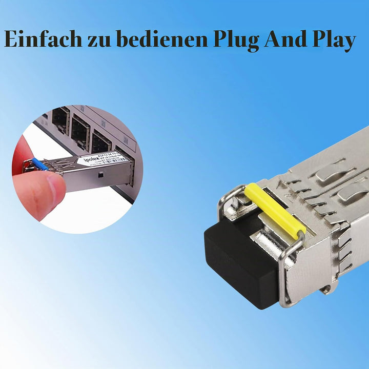CERRXIAN 1.25G Single Mode BIDI SFP SC Modul Glasfaser-Transceiver, SFP-WDM-SM, 3KM SC Tx1550nm/Rx13
